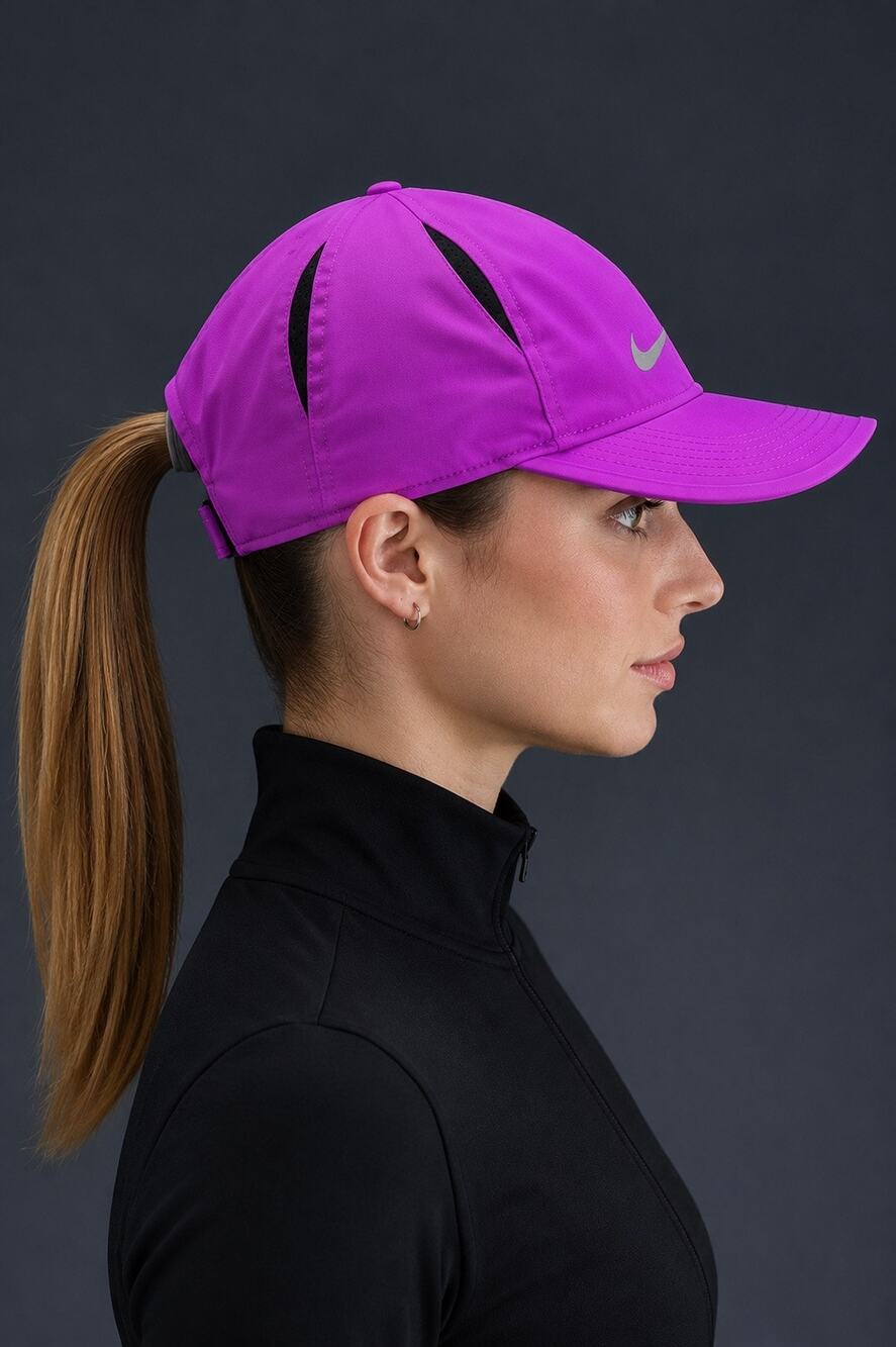 Nike Featherlight Dri-FIT Running Hat Magenta Black Adjustable